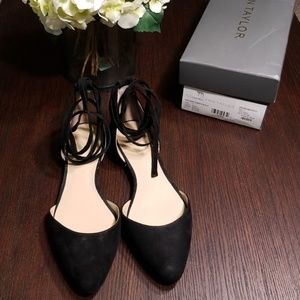 Ann Taylor Zuri Suede Almond Toe Flat